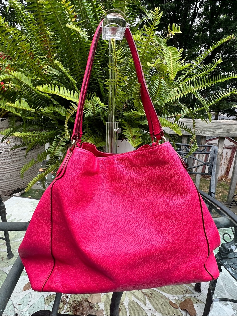 Coach Hot Pink Leather Shoulder Bag